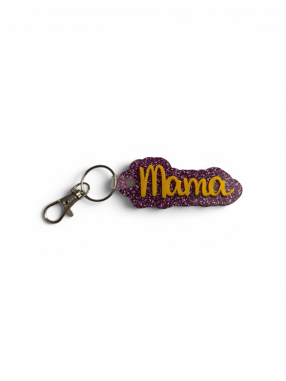 Mama Glitter Keychain - Purple and Gold